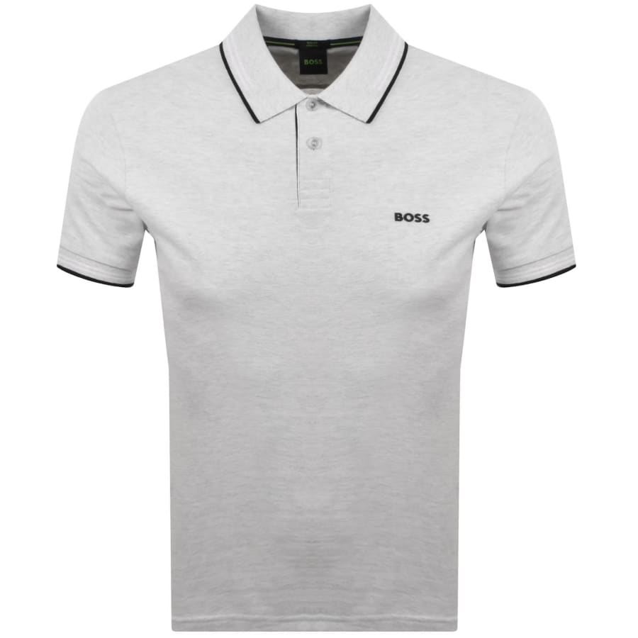 Image number 1 for BOSS Paul Polo T Shirt Silver Grey