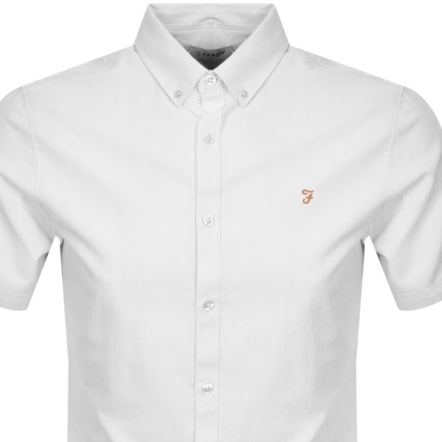 Image number 2 for Farah Brewer Slim Short Sleeve Shirt White