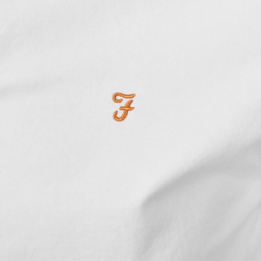Image number 3 for Farah Brewer Slim Short Sleeve Shirt White