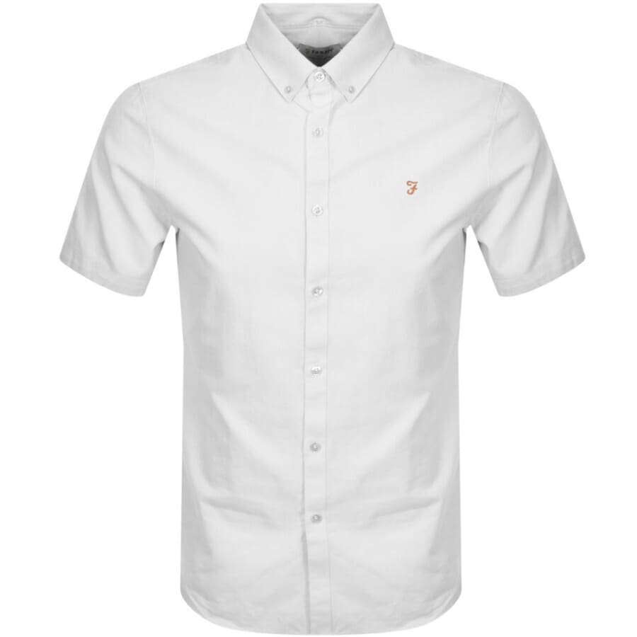 Image number 1 for Farah Brewer Slim Short Sleeve Shirt White