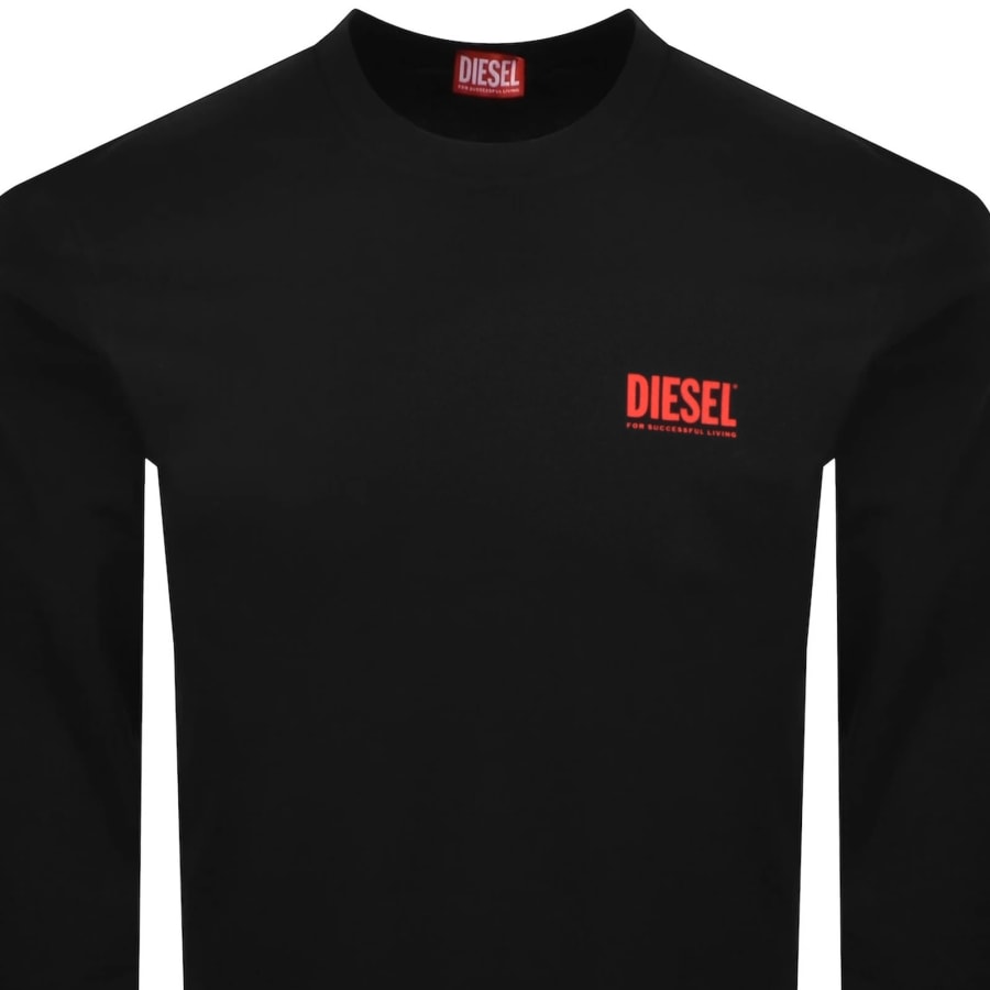 Image number 3 for Diesel T Boxt Long Sleeve Bisk T Shirt Black