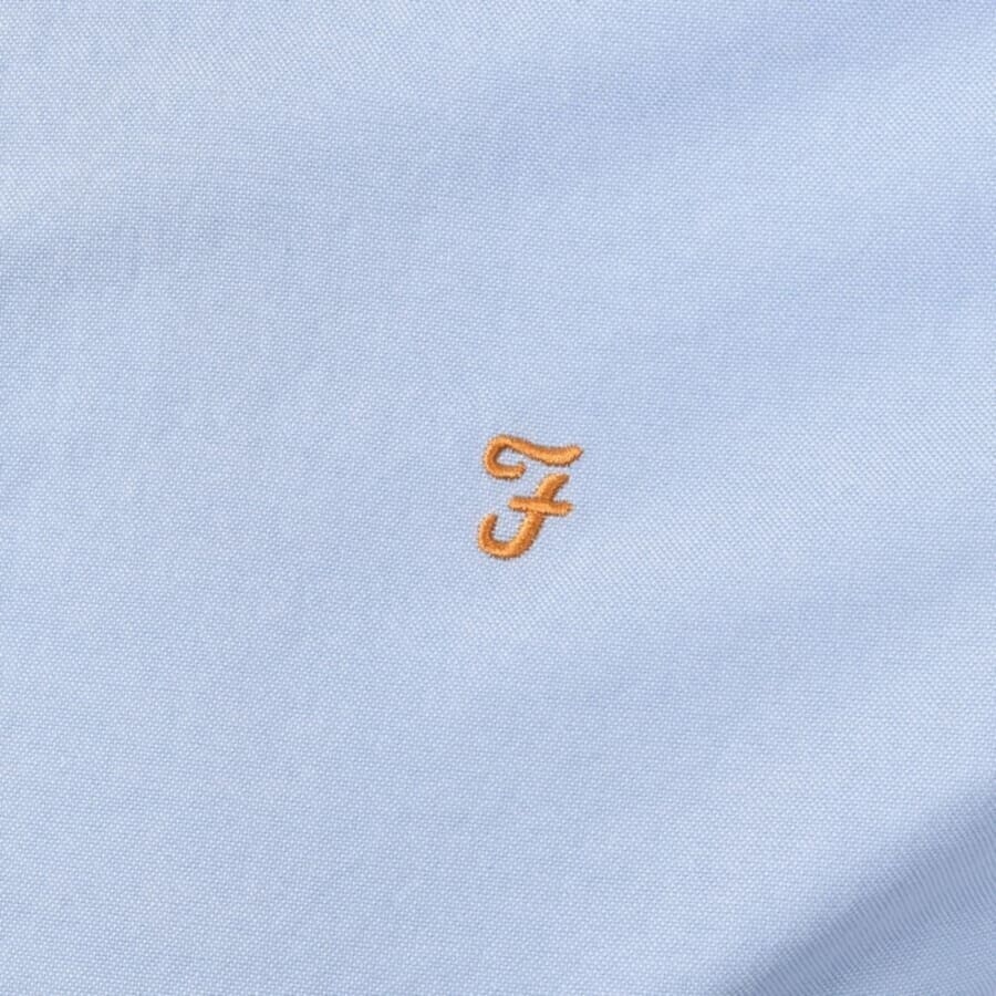 Image number 3 for Farah Brewer Slim Short Sleeve Shirt Blue