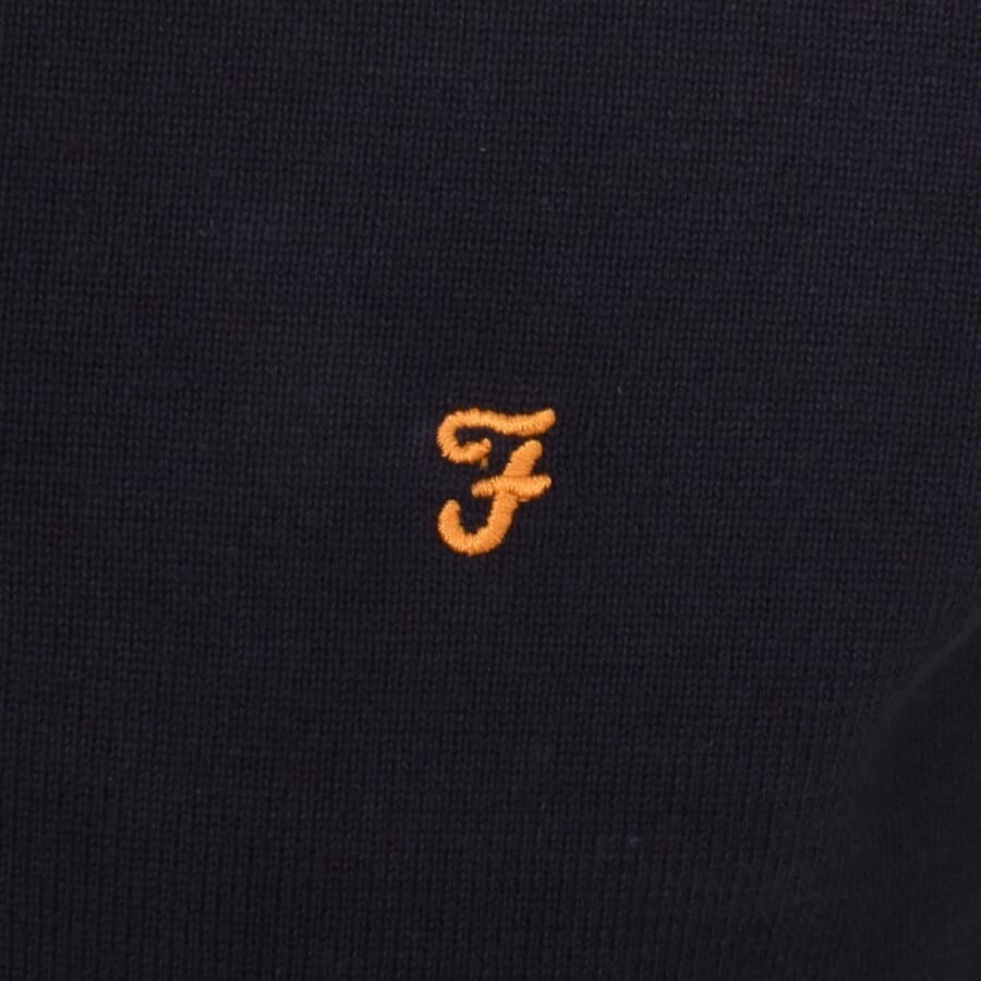 Image number 3 for Farah Vintage Mullen Crew Neck Jumper Navy