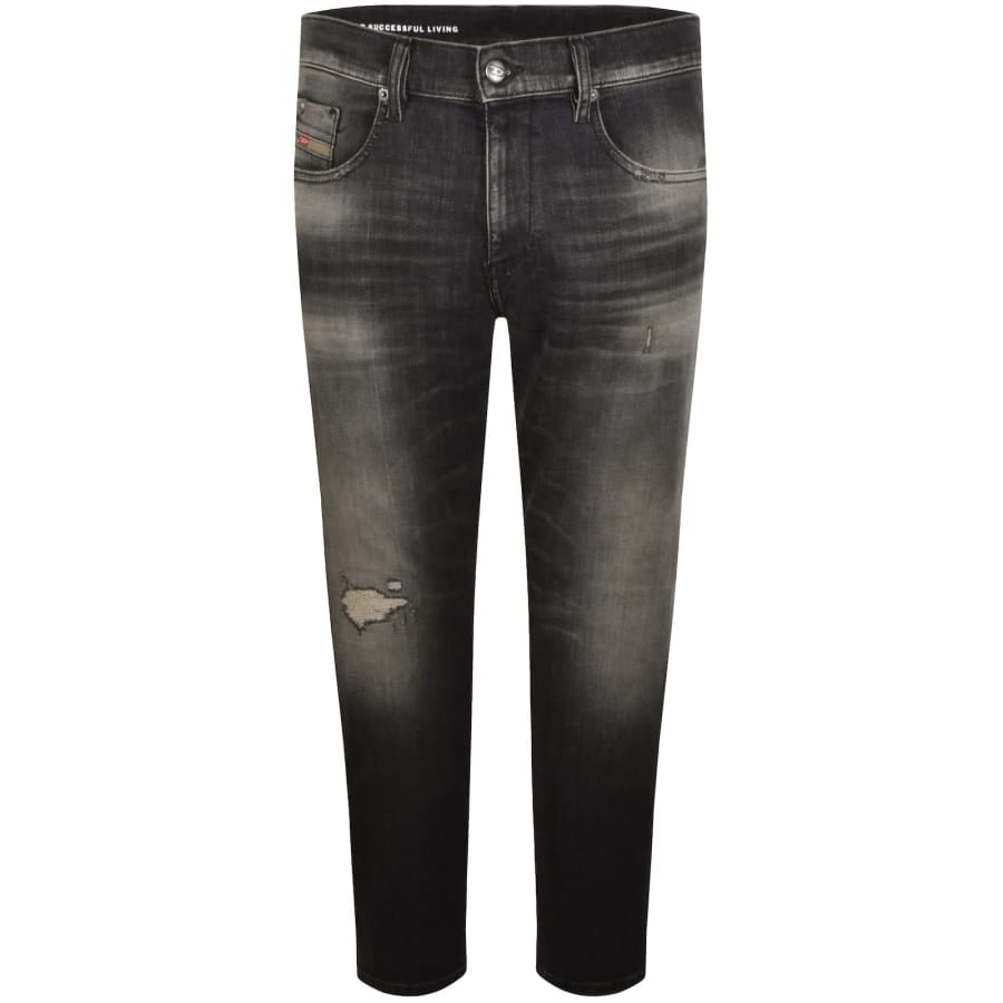 Image number 2 for Diesel D Strukt Slim Fit Dark Wash Jeans Grey