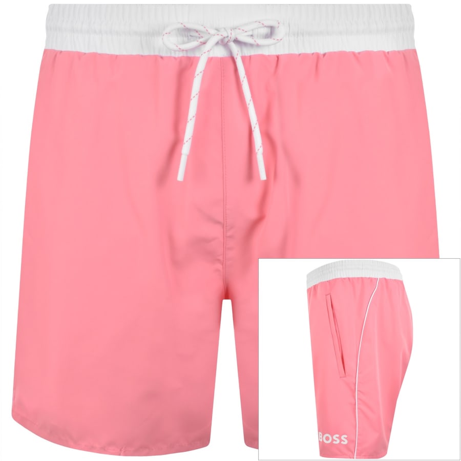 Image number 1 for BOSS Starfish Swim Shorts Pink