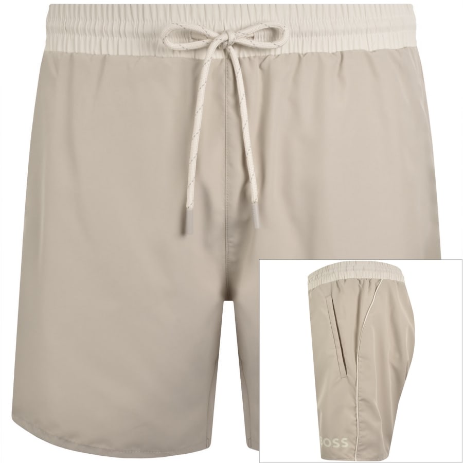 Image number 1 for BOSS Starfish Swim Shorts Beige