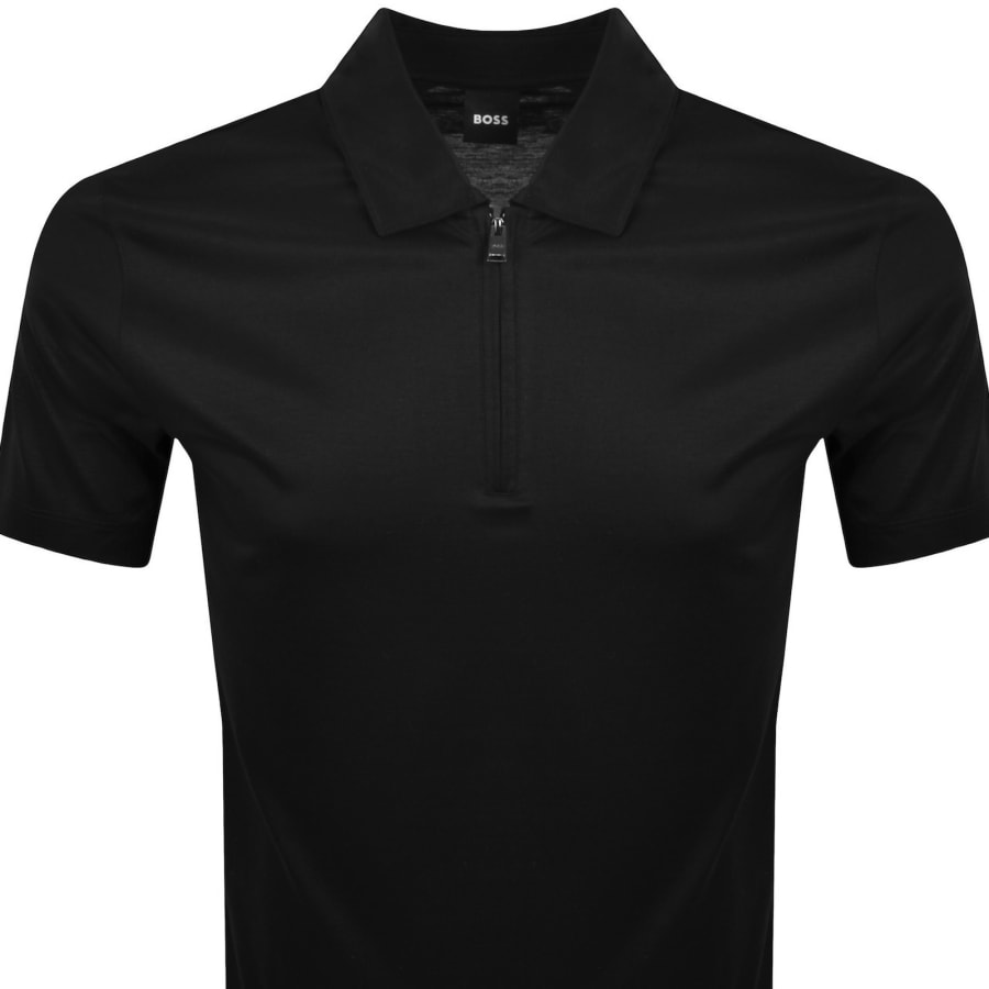 Image number 2 for BOSS H Paras 50 Quarter Zip Polo Black