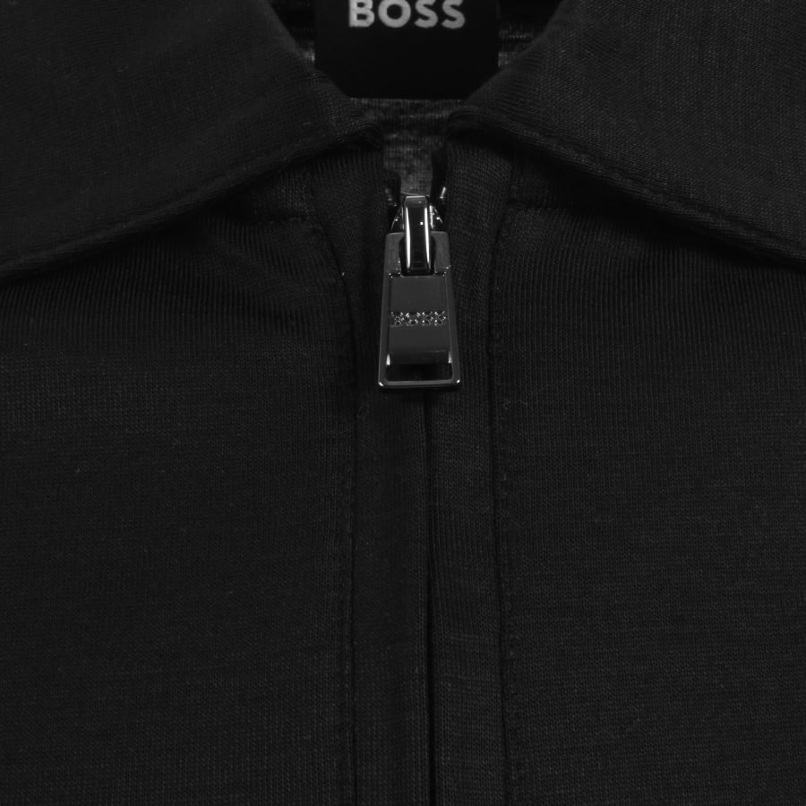 Image number 4 for BOSS H Paras 50 Quarter Zip Polo Black