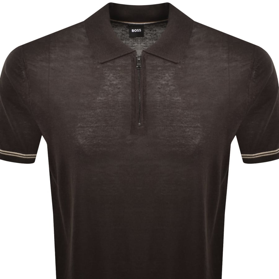 Image number 2 for BOSS Norbertino Knit Polo Dark Brown