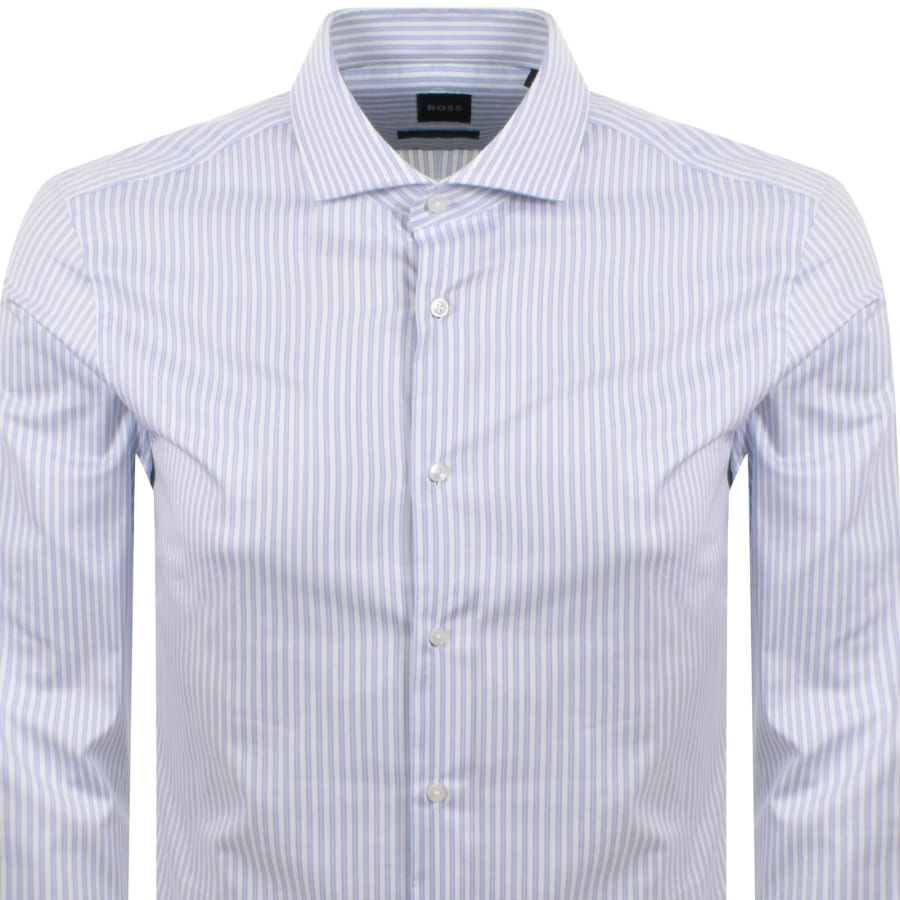 Image number 2 for BOSS H Hank Striped Shirt Blue