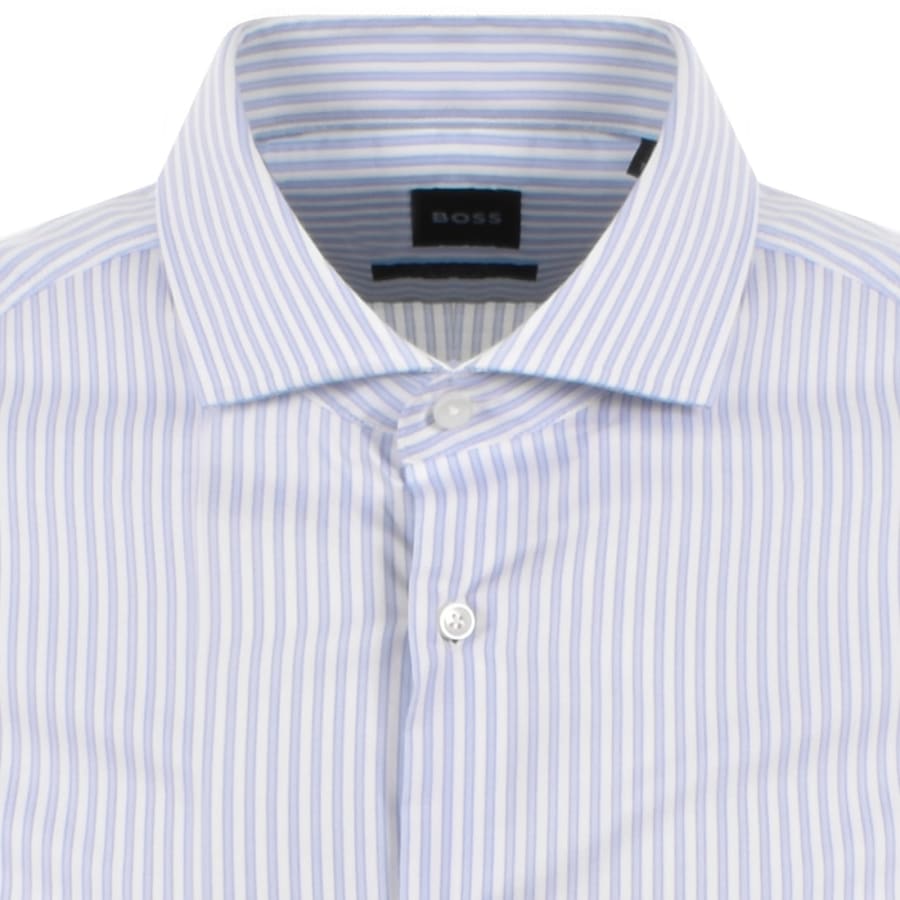 Image number 3 for BOSS H Hank Striped Shirt Blue
