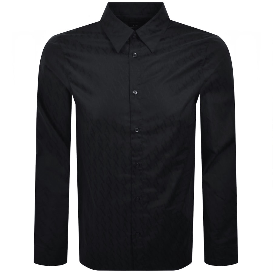 Image number 1 for Armani Exchange Long Sleeve Shirt Navy