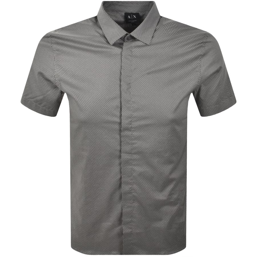 Image number 1 for Armani Exchange Pattern Shirt Grey