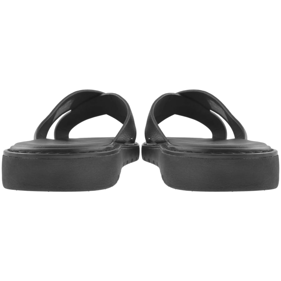 Image number 3 for Calvin Klein Moulded Cross Leather Sandals Black