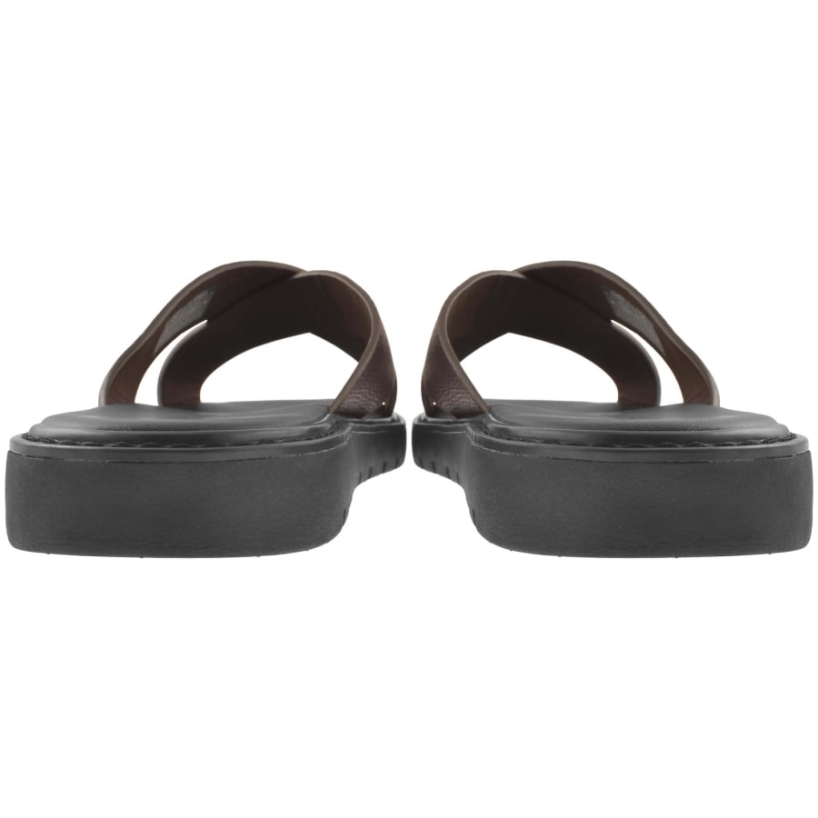 Image number 3 for Calvin Klein Moulded Cross Leather Sandals Burgund