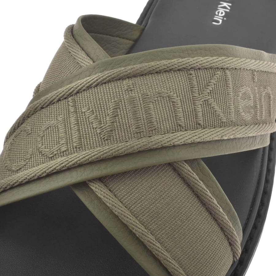 Image number 4 for Calvin Klein Moulded Cross Sandals Lichen Green