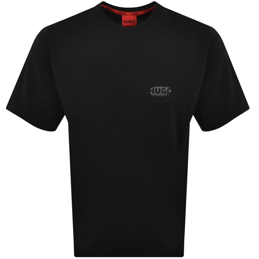 Image number 2 for HUGO Loose Fit Spray Logo T Shirt Black