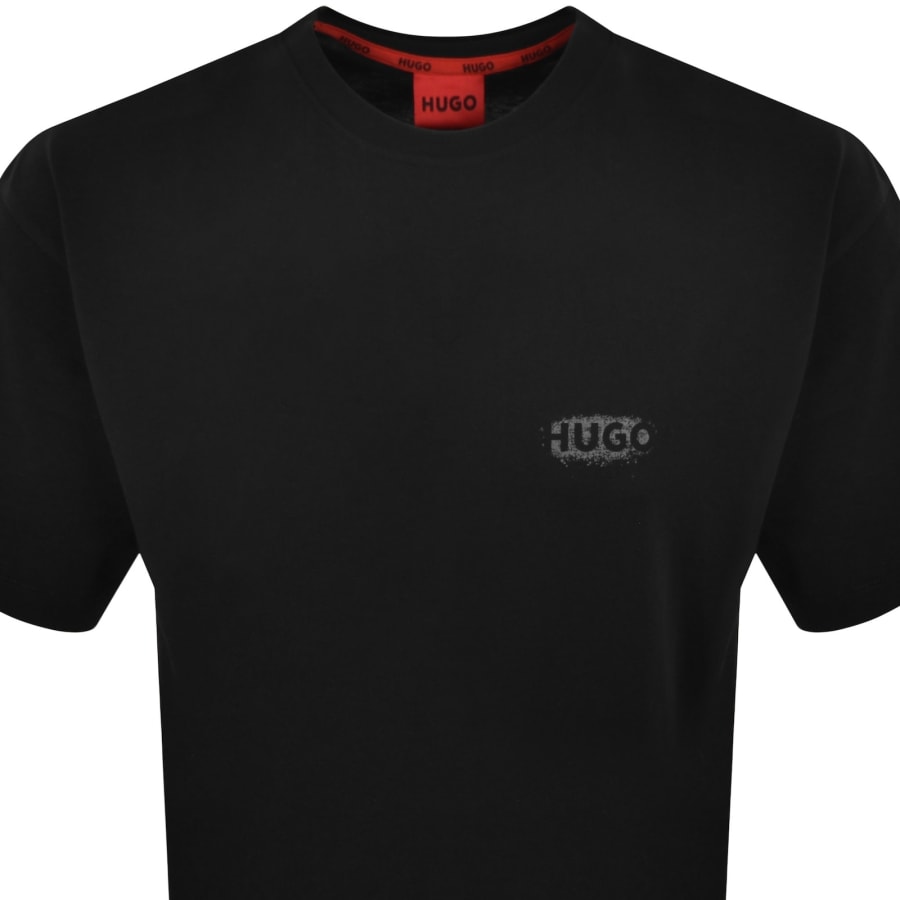 Image number 3 for HUGO Loose Fit Spray Logo T Shirt Black