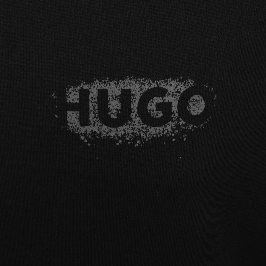 Image number 4 for HUGO Loose Fit Spray Logo T Shirt Black