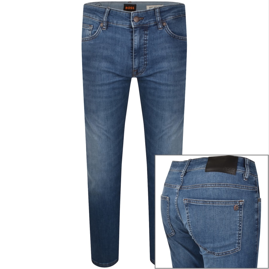 Image number 1 for BOSS Delaware Slim Fit Jeans Mid Blue
