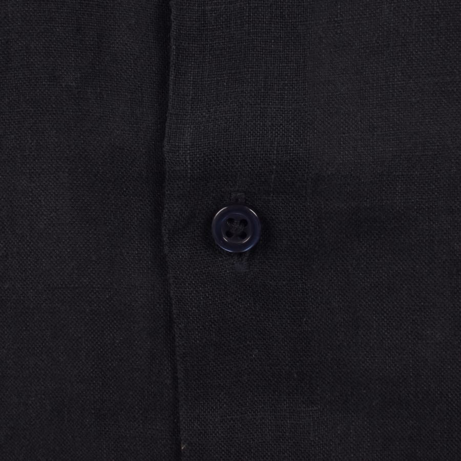 Image number 3 for BOSS Rash 2 Short Sleeved Linen Shirt Navy