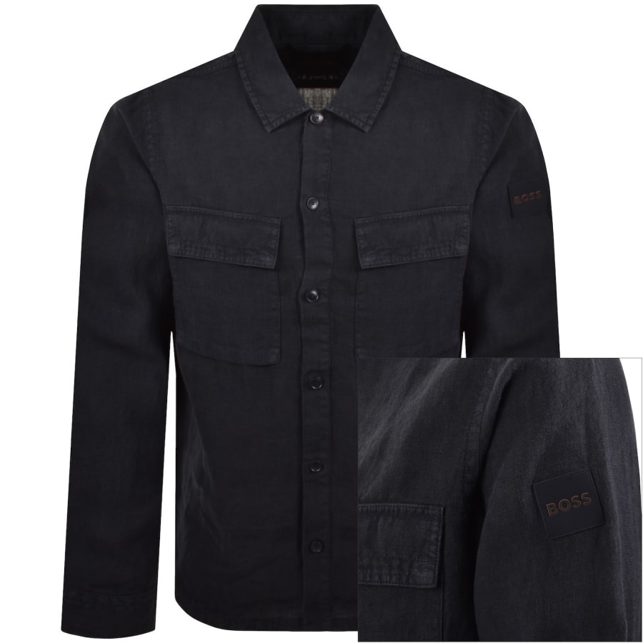 Image number 1 for BOSS Locky 3 Overshirt Dark Blue