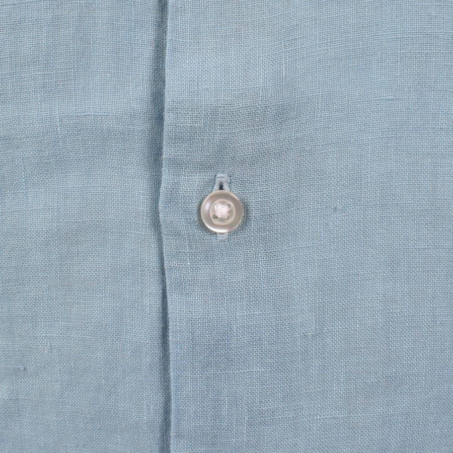Image number 3 for BOSS Rash 2 Short Sleeved Linen Shirt Blue