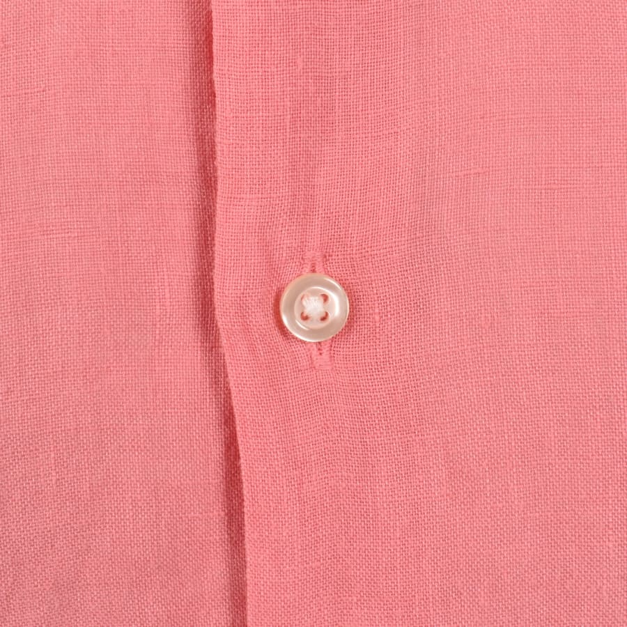 Image number 3 for BOSS Rash 2 Short Sleeved Linen Shirt Pink