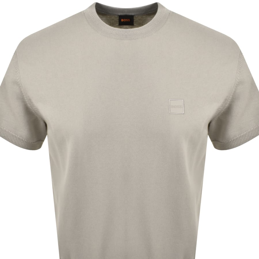 Image number 2 for BOSS Kanacho Knit T Shirt Open Grey