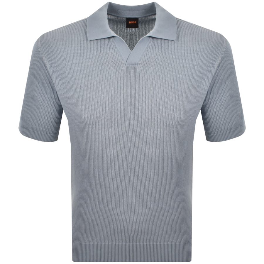 Image number 2 for BOSS Aravolo Knit Polo Shirt Light Blue