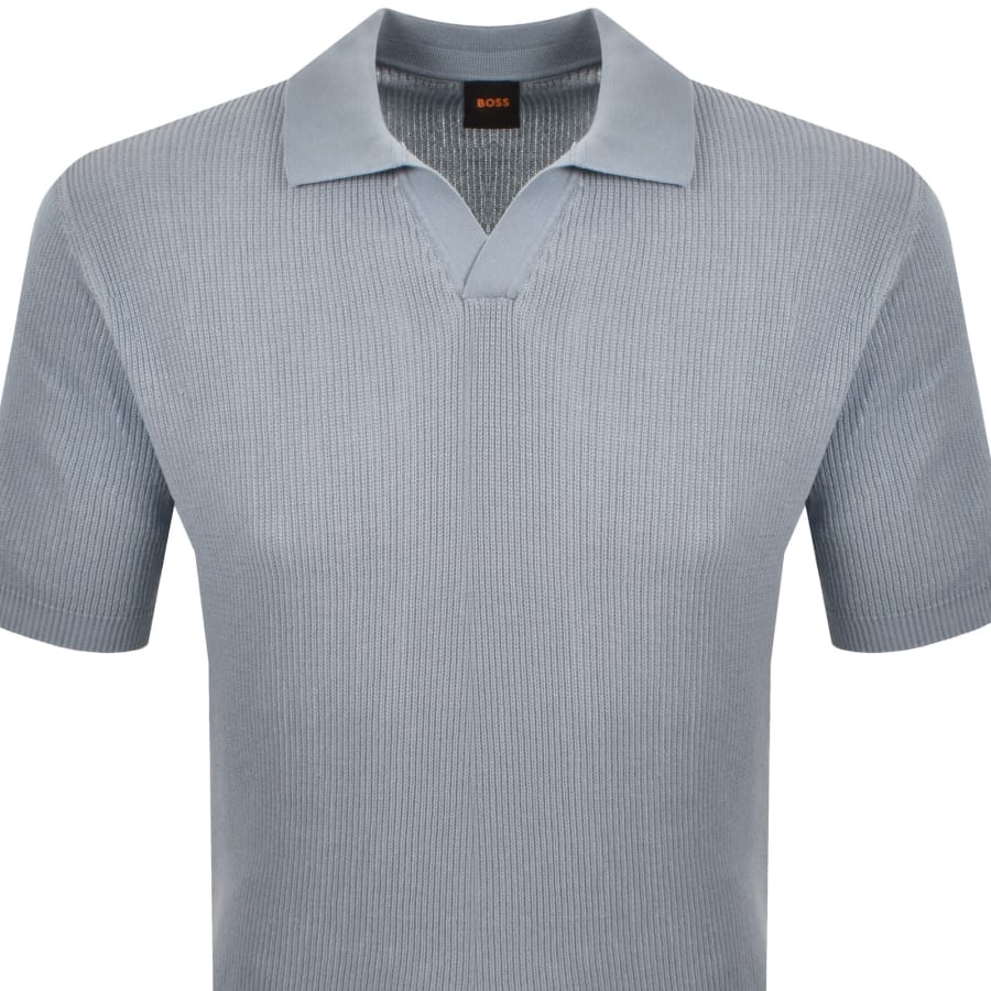 Image number 3 for BOSS Aravolo Knit Polo Shirt Light Blue