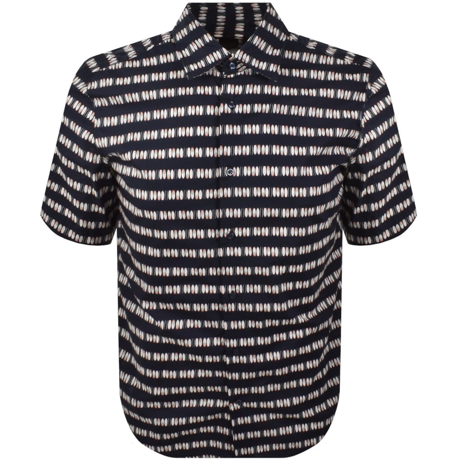 Image number 1 for BOSS Rash 2 Patterned Shirt Navy