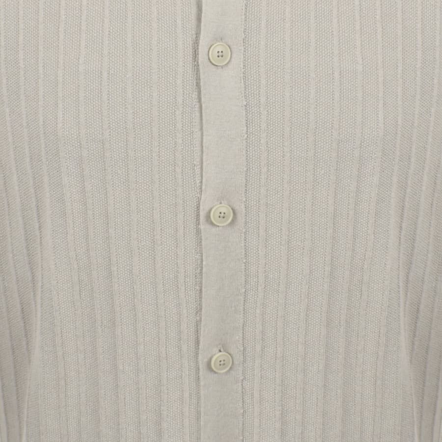 Image number 3 for BOSS Amicino Knit Polo T Shirt Open Grey