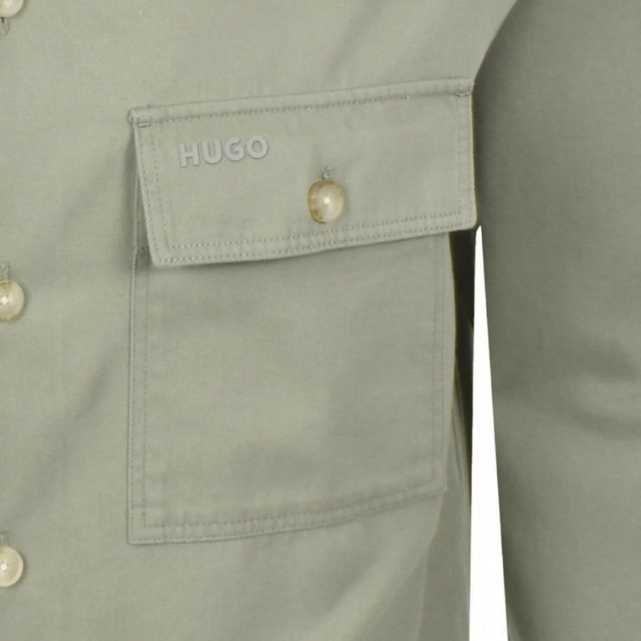 Image number 3 for HUGO Epoldo Overshirt Jacket Green