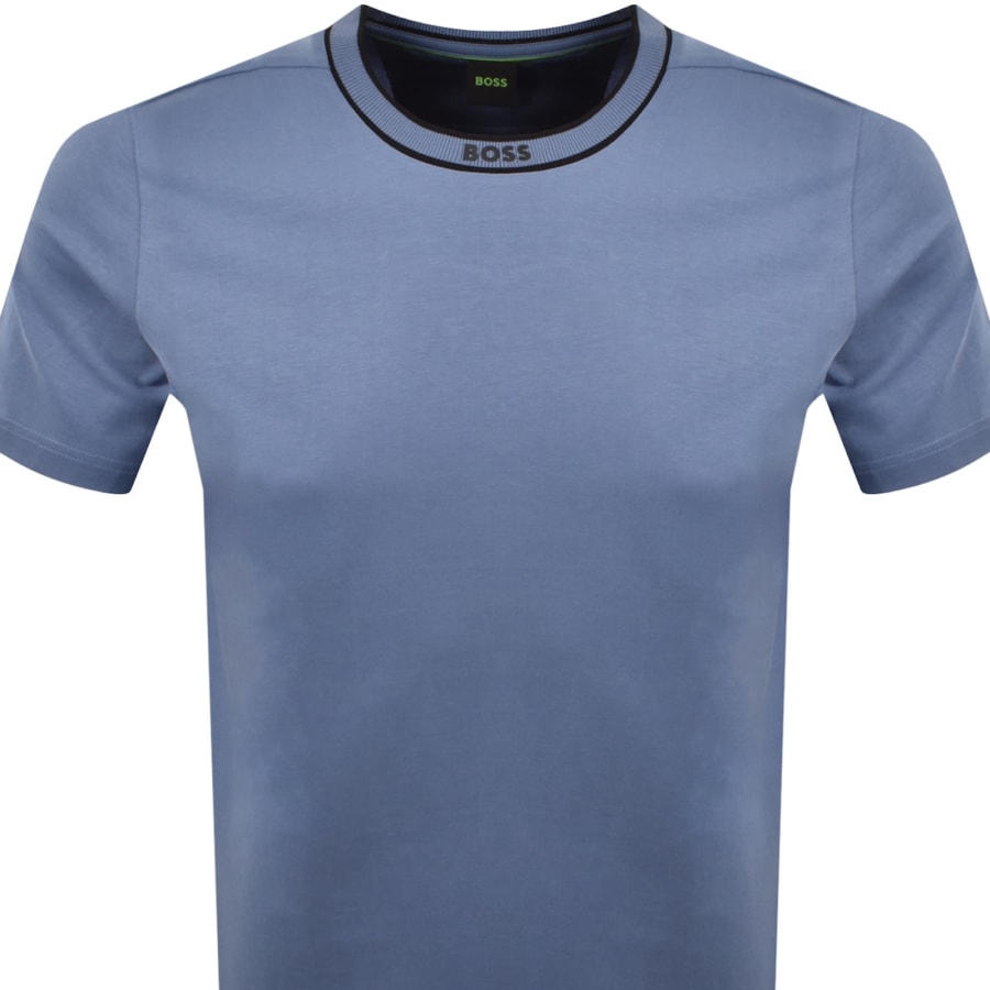 Image number 2 for BOSS Tee 5 Logo Collar T Shirt Blue