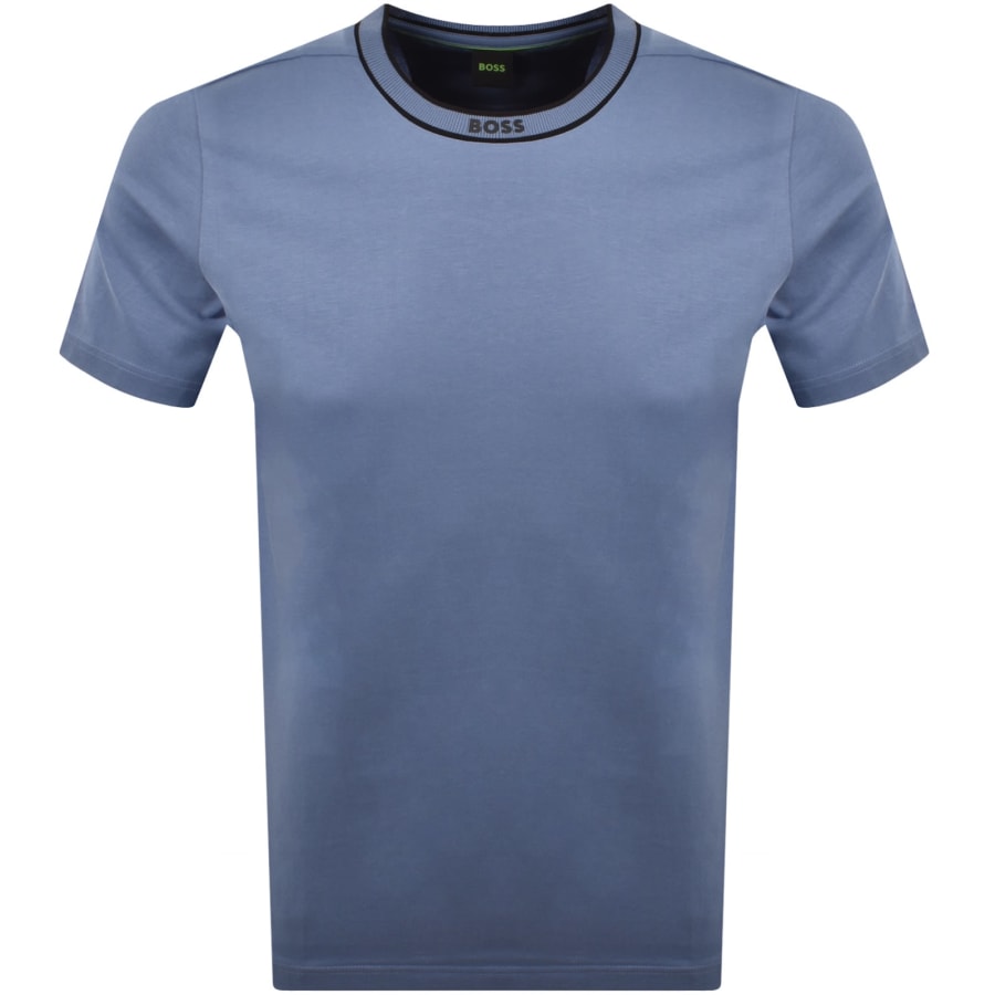 Image number 1 for BOSS Tee 5 Logo Collar T Shirt Blue