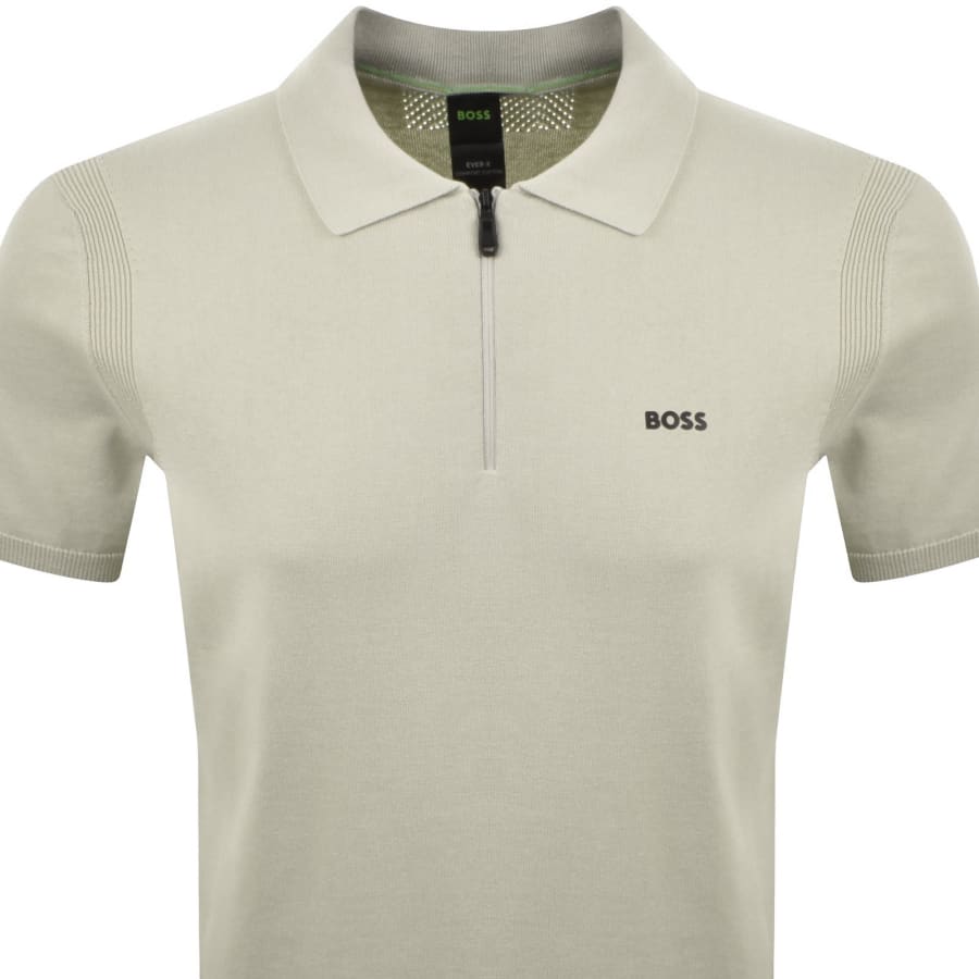 Image number 2 for BOSS Ever X Knit Polo Jumper Light Beige