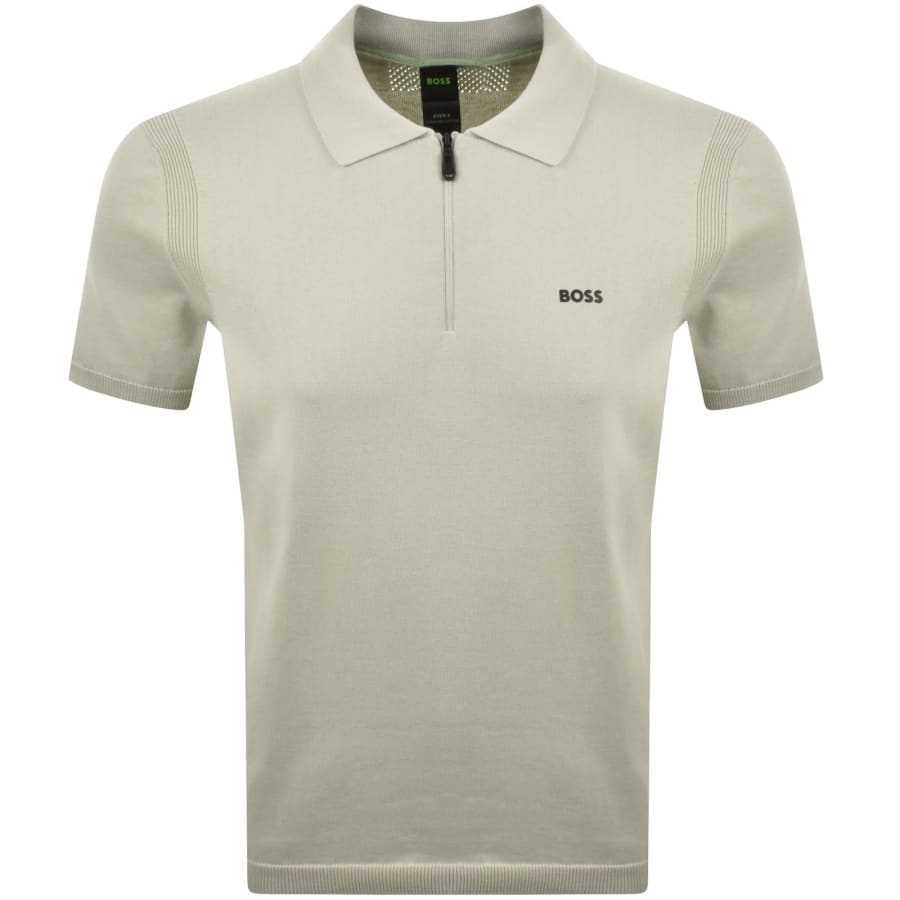 Image number 1 for BOSS Ever X Knit Polo Jumper Light Beige