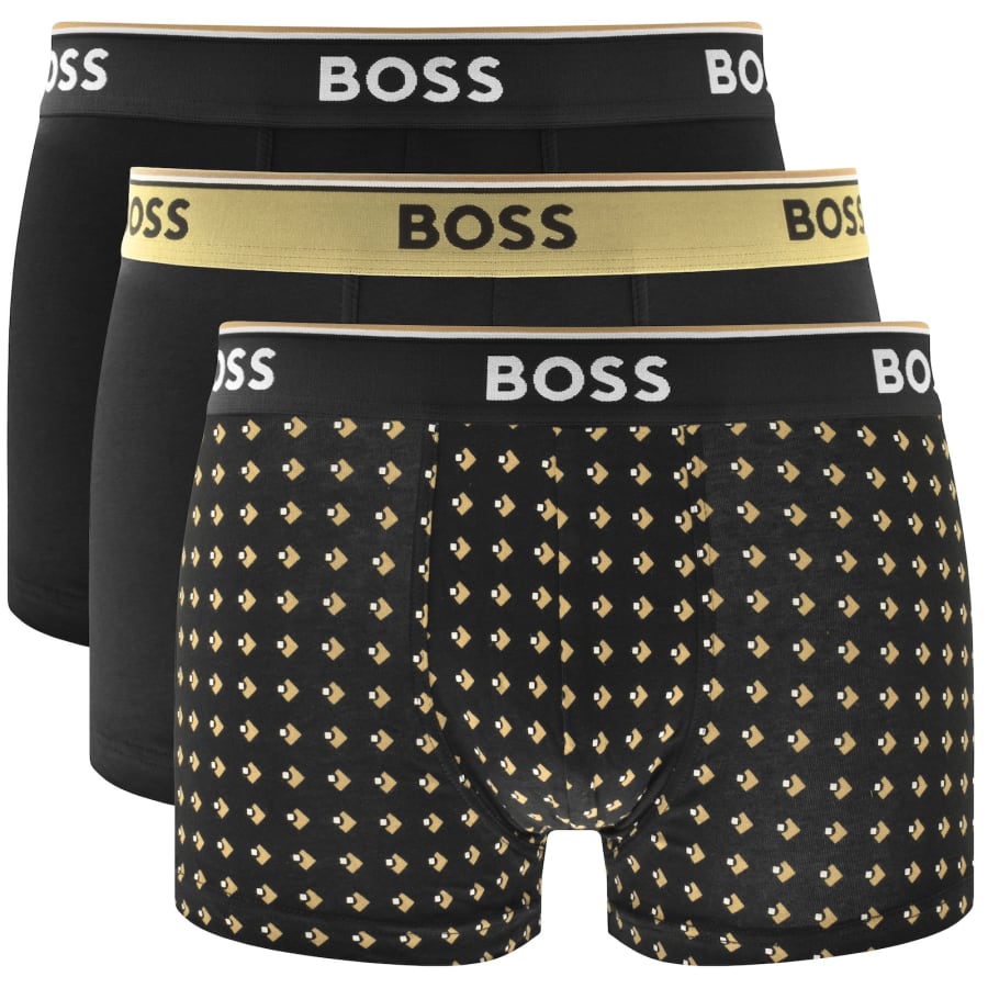 Image number 1 for BOSS Underwear 3 Pack Power Trunks Black