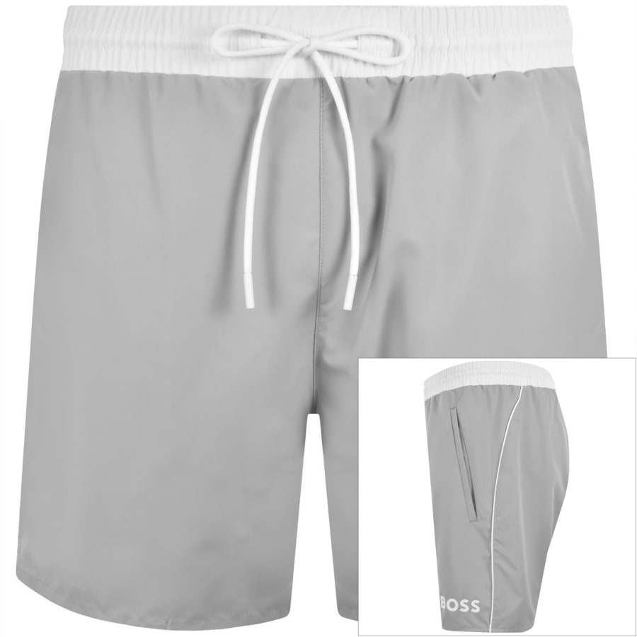 Image number 1 for BOSS Starfish Swim Shorts Grey