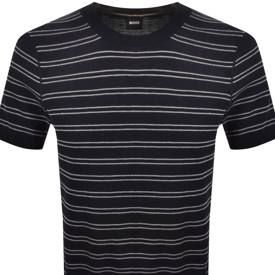 Image number 2 for BOSS Nalon Knit T Shirt Navy