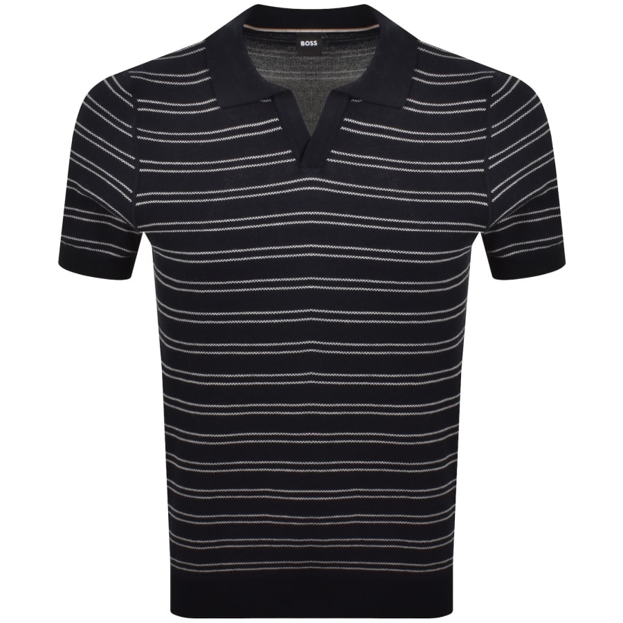 Image number 1 for BOSS Narciso Knit Polo T Shirt Navy