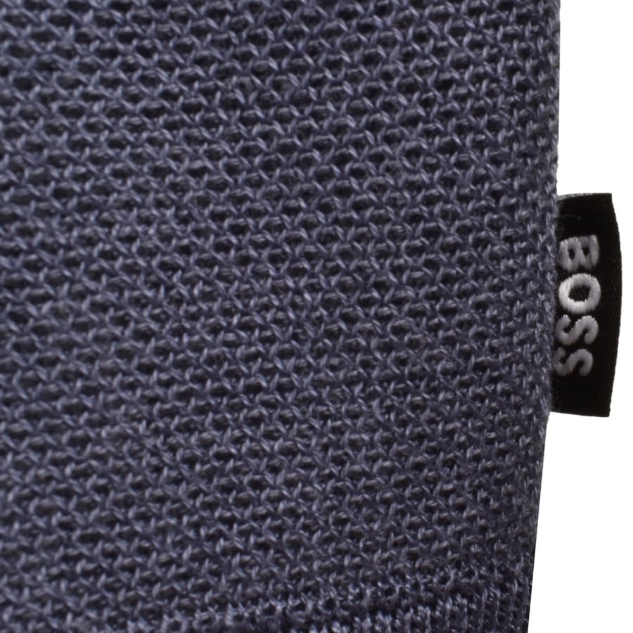 Image number 3 for BOSS Knit Polo Jumper Blue