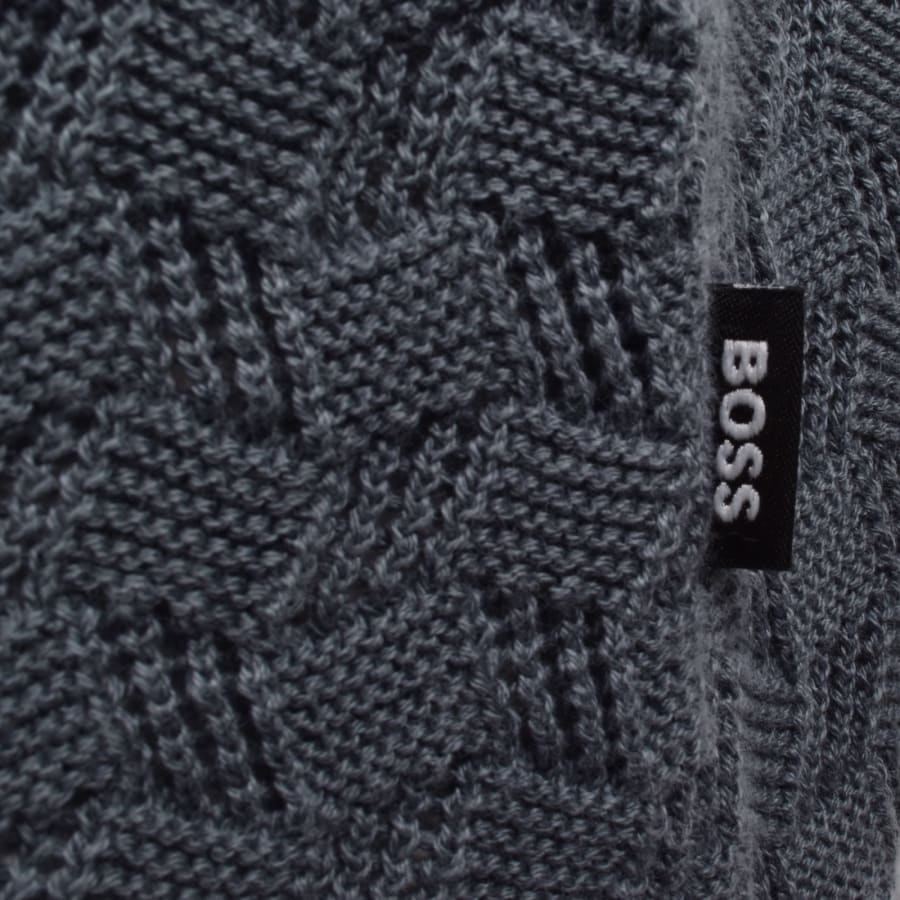 Image number 3 for BOSS Nappo Knit Polo Jumper Blue