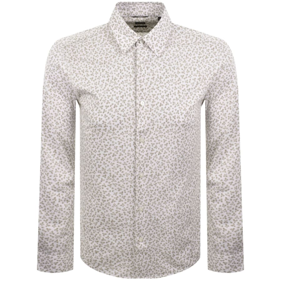 Image number 1 for BOSS Roan Slim Fit Shirt Open Beige