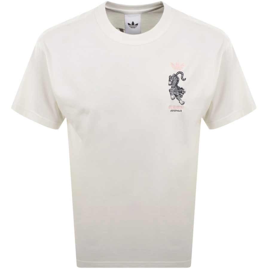 Image number 2 for adidas Originals Tiger Graphic T Shirt Core White