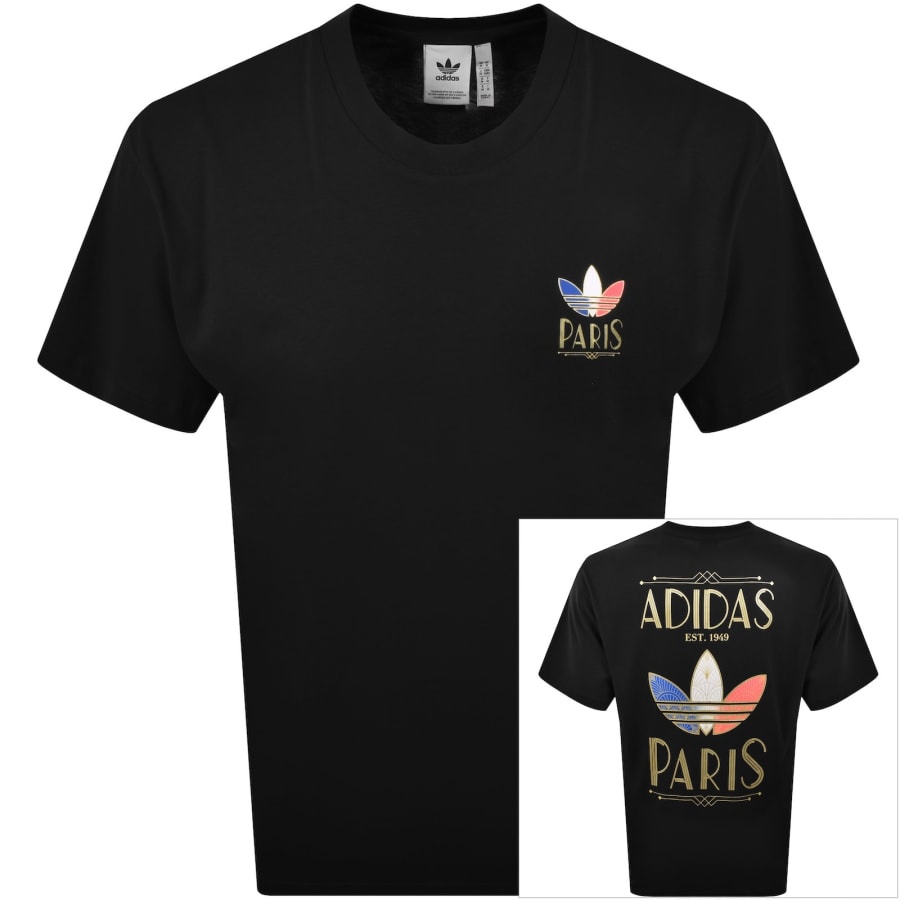 Image number 1 for adidas Originals Paris Artdeco Logo T Shirt Black