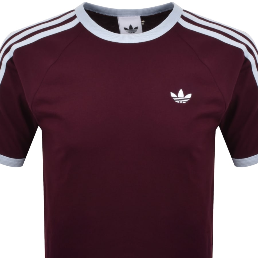 Image number 2 for adidas Originals 3 Stripes T Shirt Maroon