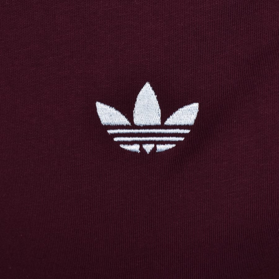 Image number 3 for adidas Originals 3 Stripes T Shirt Maroon