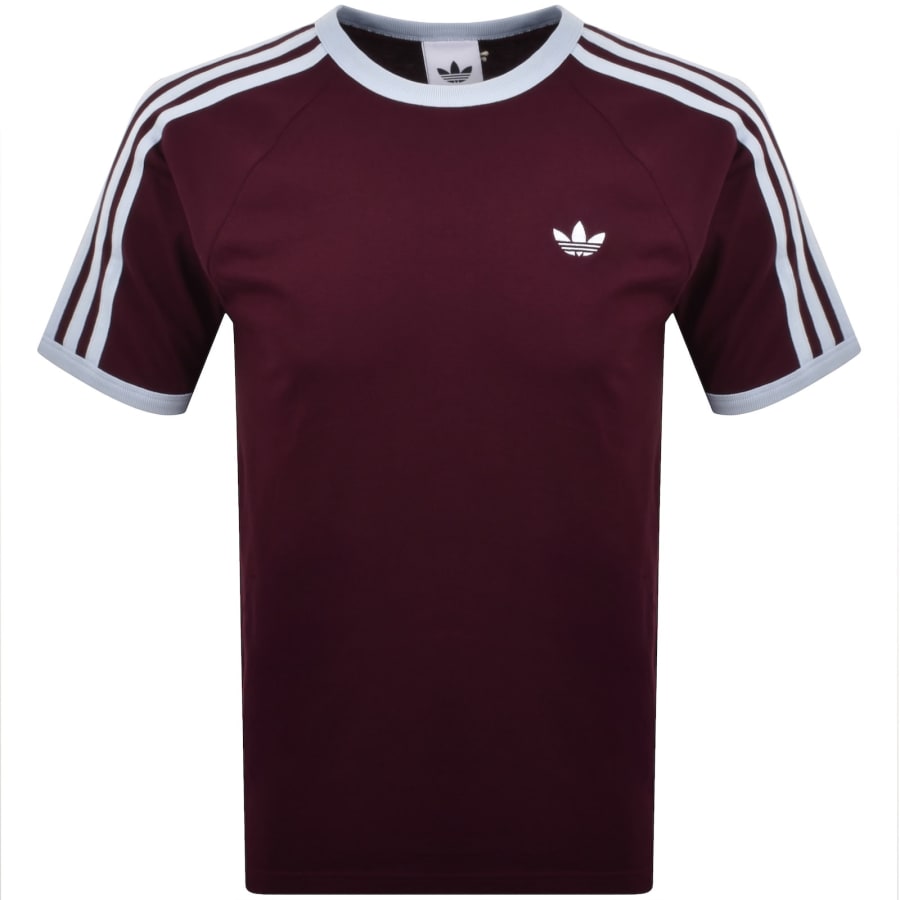 Image number 1 for adidas Originals 3 Stripes T Shirt Maroon